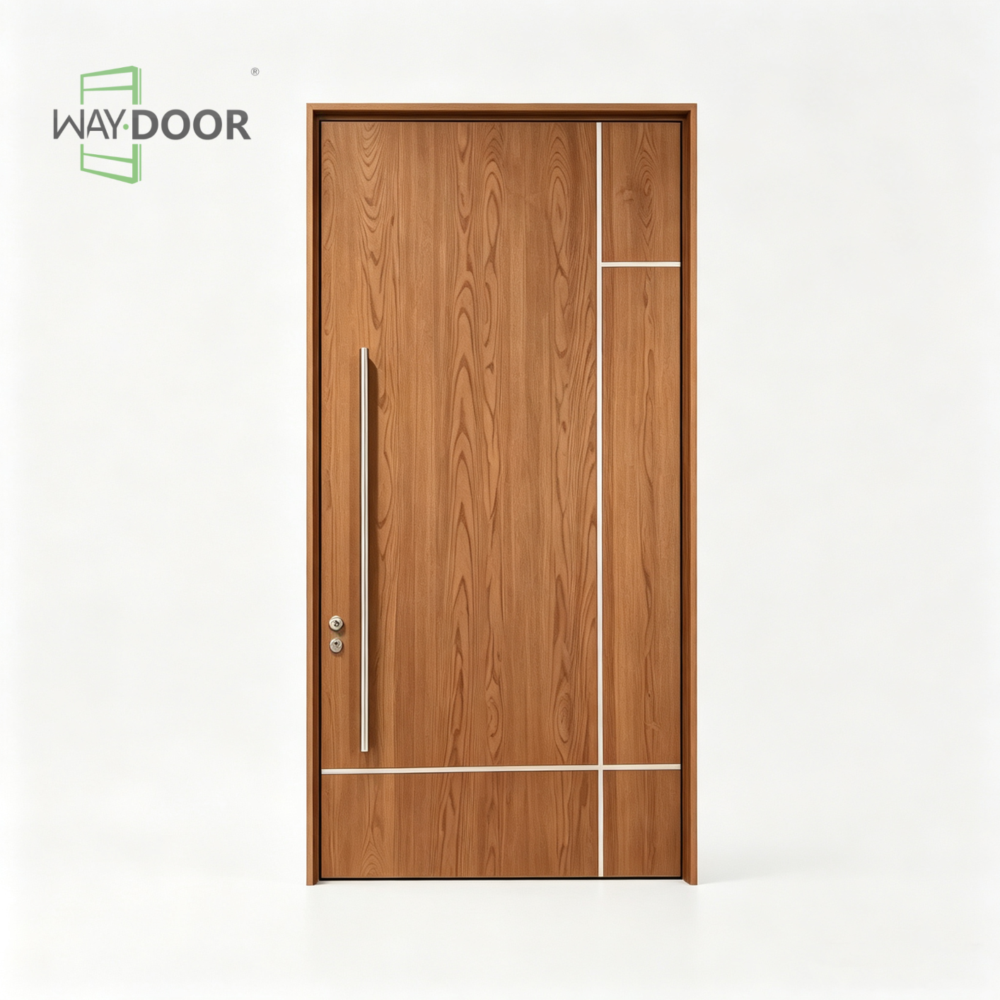 Linear Solid Wood Pivot Door