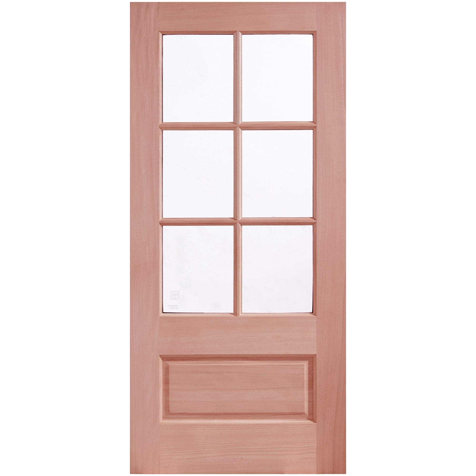 Unfinished Mahogany Exterior Door With 6 Lite