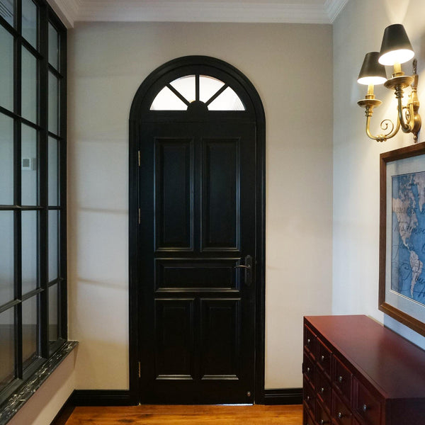 Arch Transom 5 Panel Single Wood Door