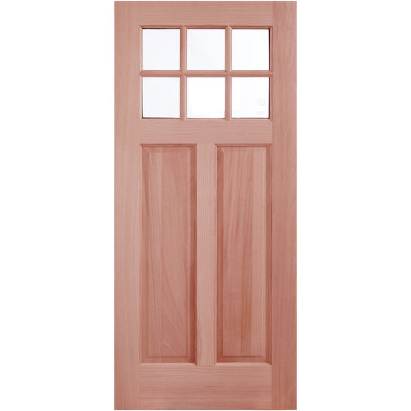 Unfinished Mahogany Front Door Slab with Low-E Argon Glass