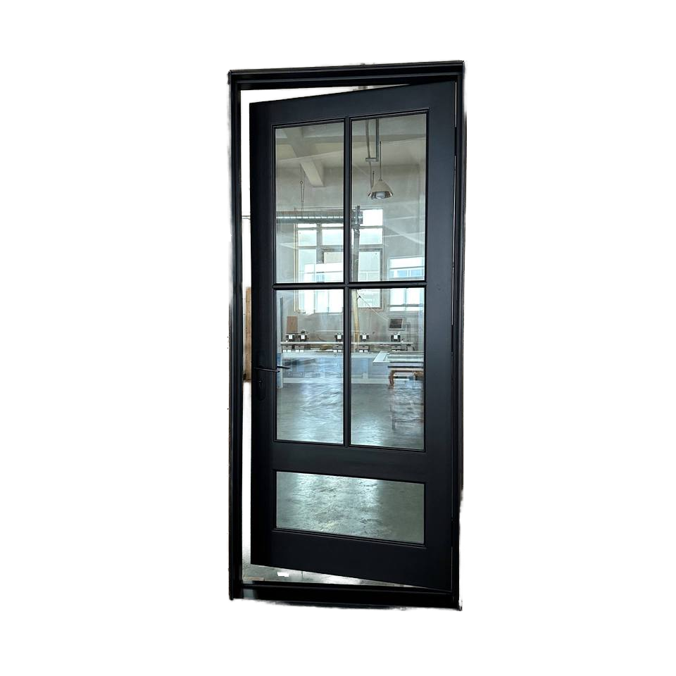 Modern Custom Oak & Mahogany Solid Wood Front Door with Glass