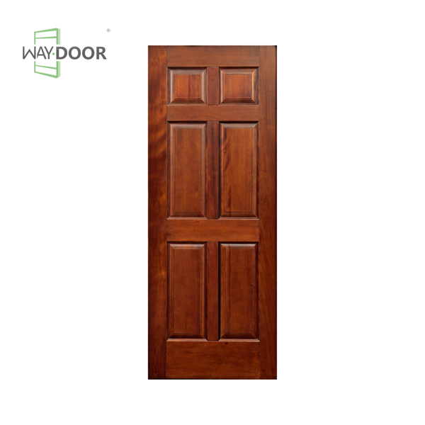 Mid-Century Mahogany 6-Panel Hinged Interior Door