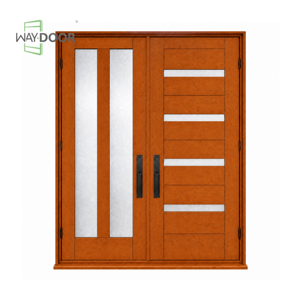 Mid-Century Modern Solid Wood Hinged Entry Door