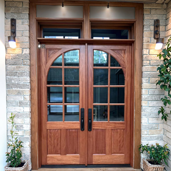 Modern Solid Wood Double Entry Doors