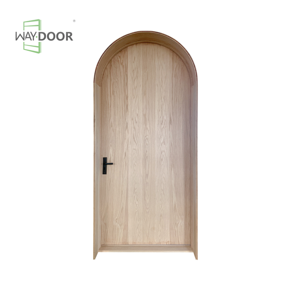Modern Farmhouse Arched Solid Wood Single Hinged Entry Door