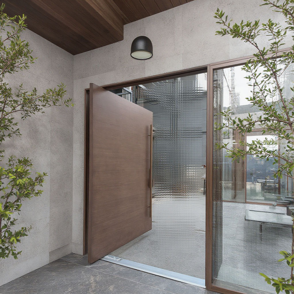 Custom Solid Oak Pivot Door