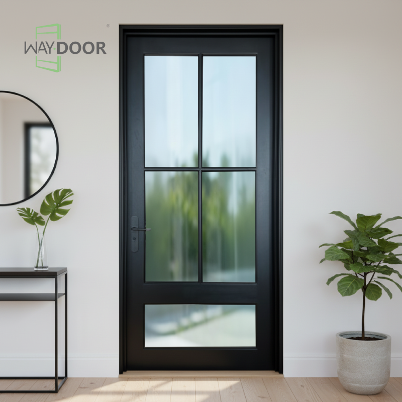 Custom Modern Solid Wood & Glass Interior Doors