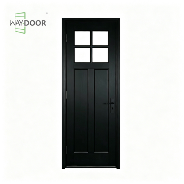 Premium Black Solid Wood Exterior Entry Door