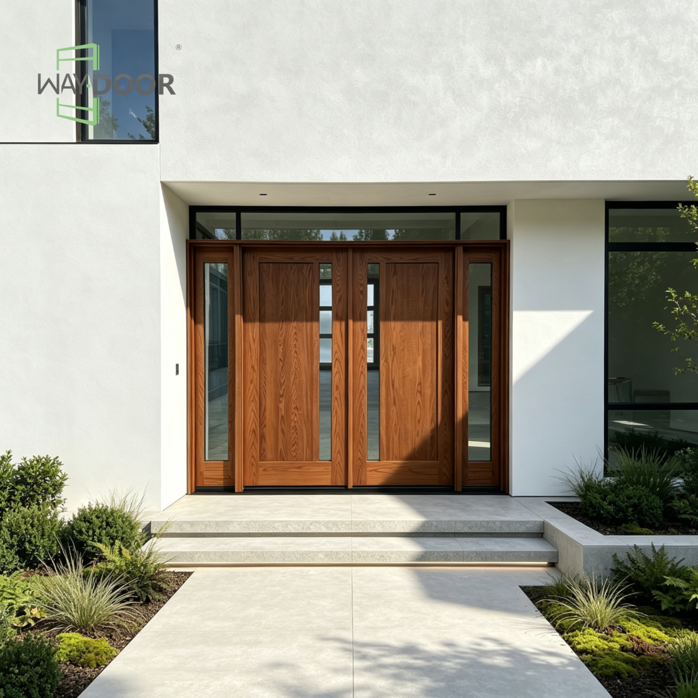 Premium Red Oak Hinged Exterior Door