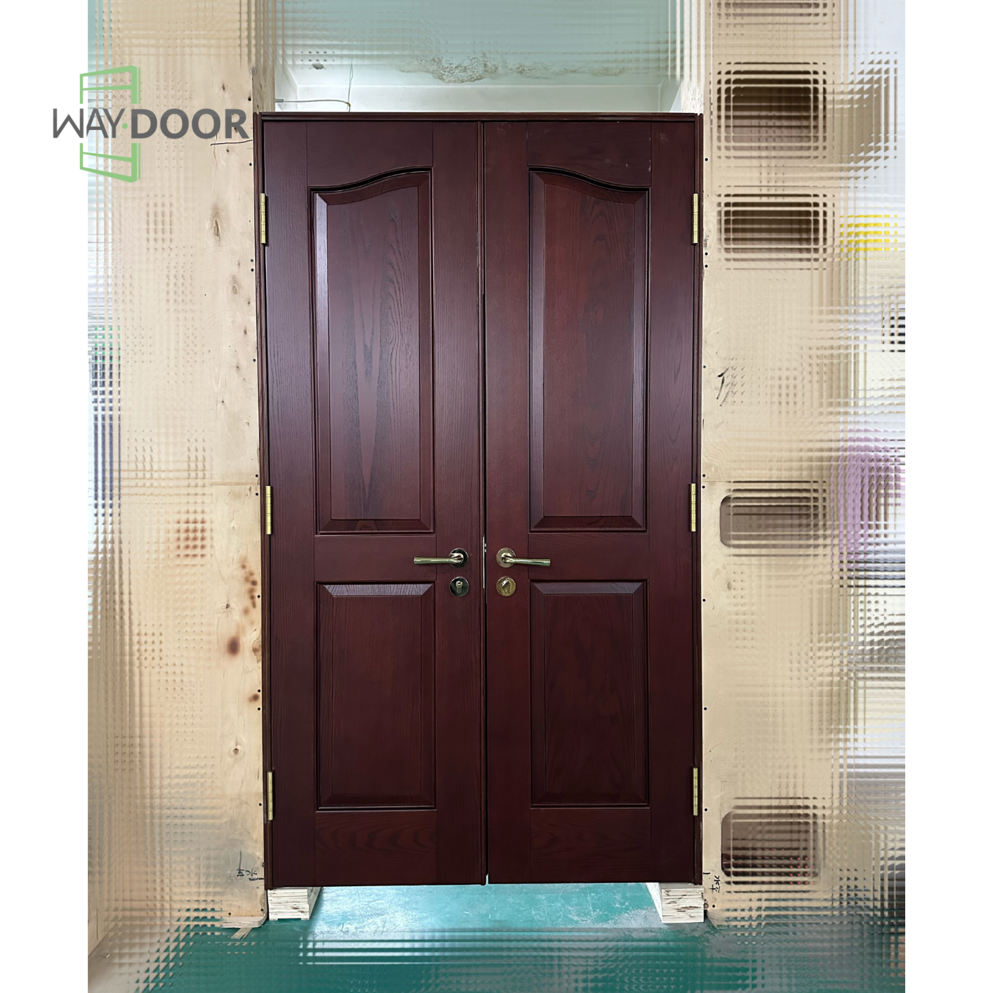 Raised‑Panel Solid Wood Double Hinged Interior Door