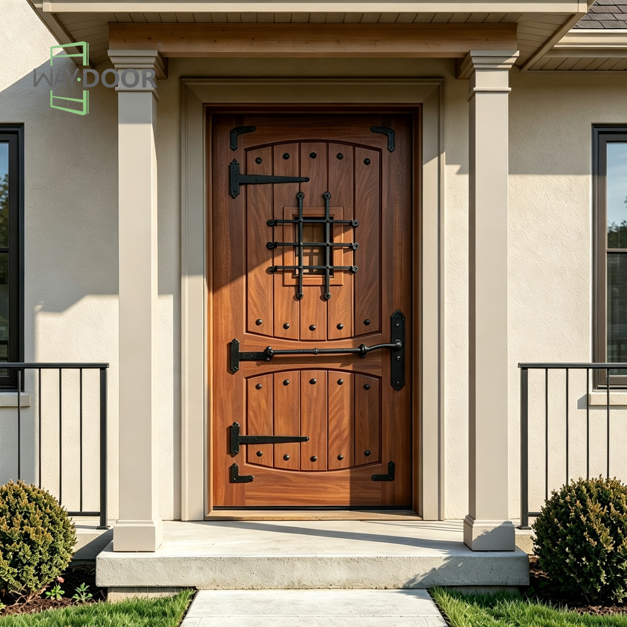 Rustic Solid Wood Exterior Hinged Door