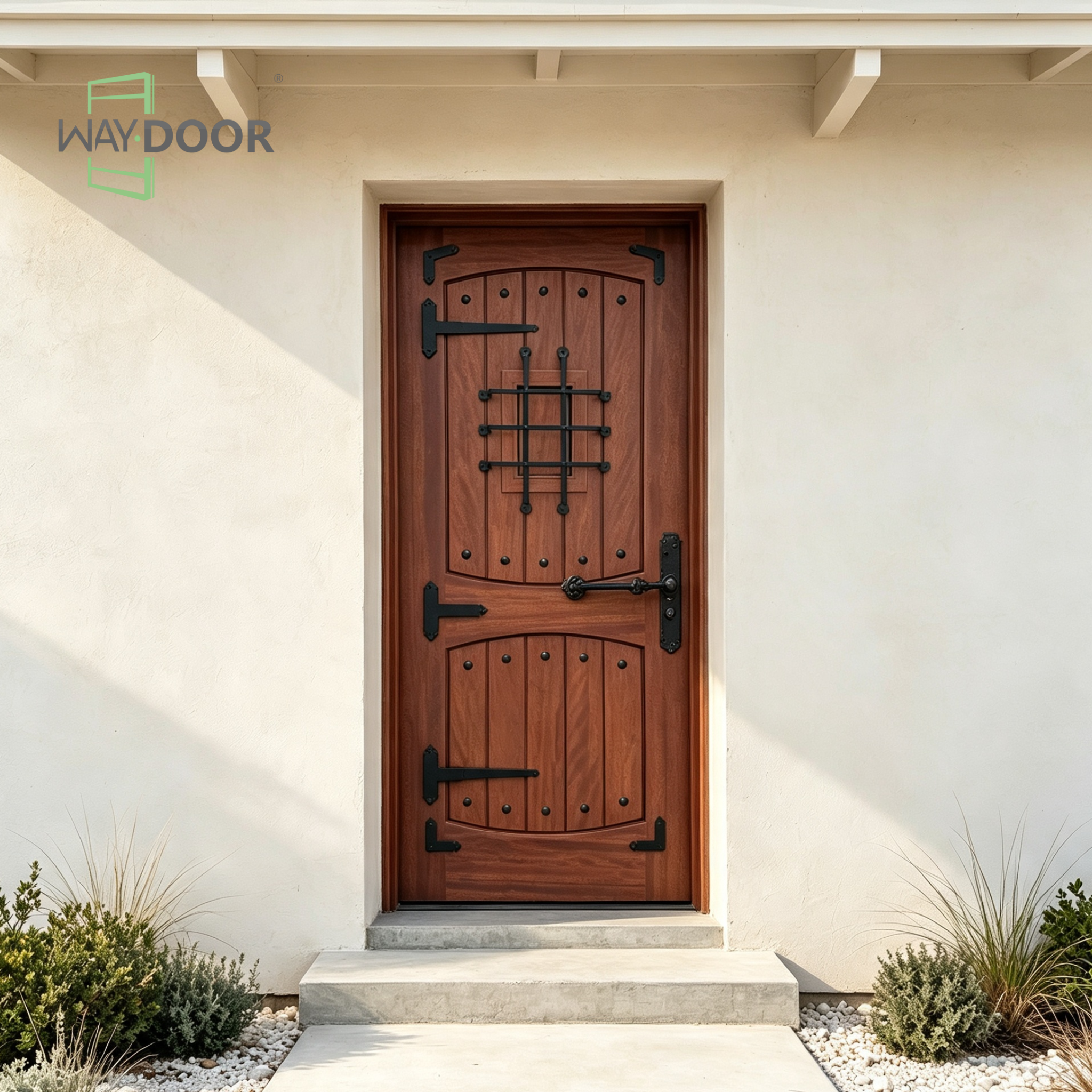 Rustic Solid Wood Exterior Hinged Door