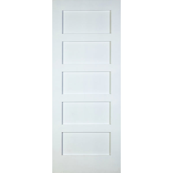 5 Panel Shaker Primed Wood Door