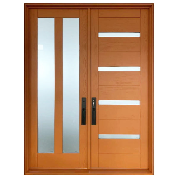 Contemporary Front Double Wood Door