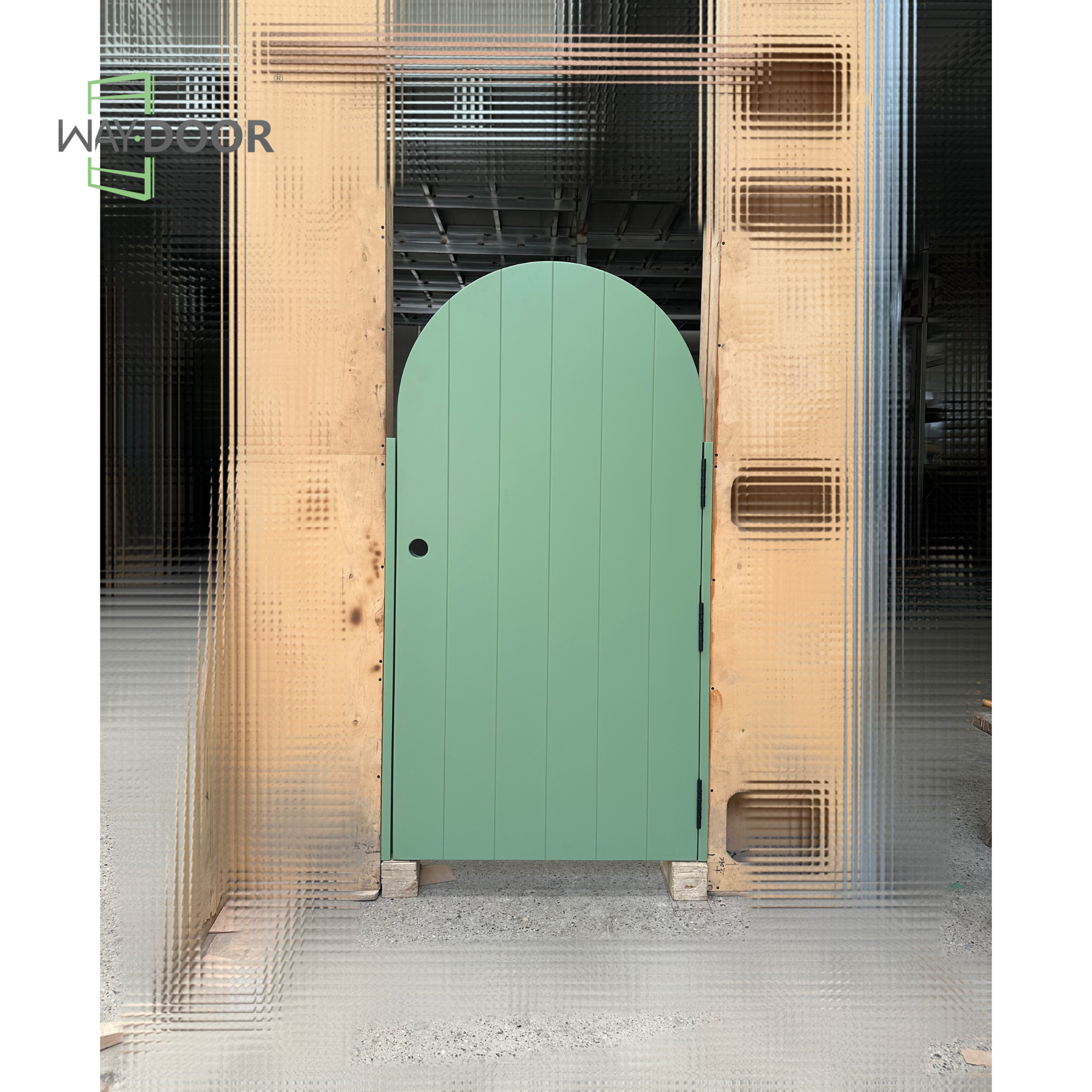 Sage Green Arch Top Shiplap Garden Gate