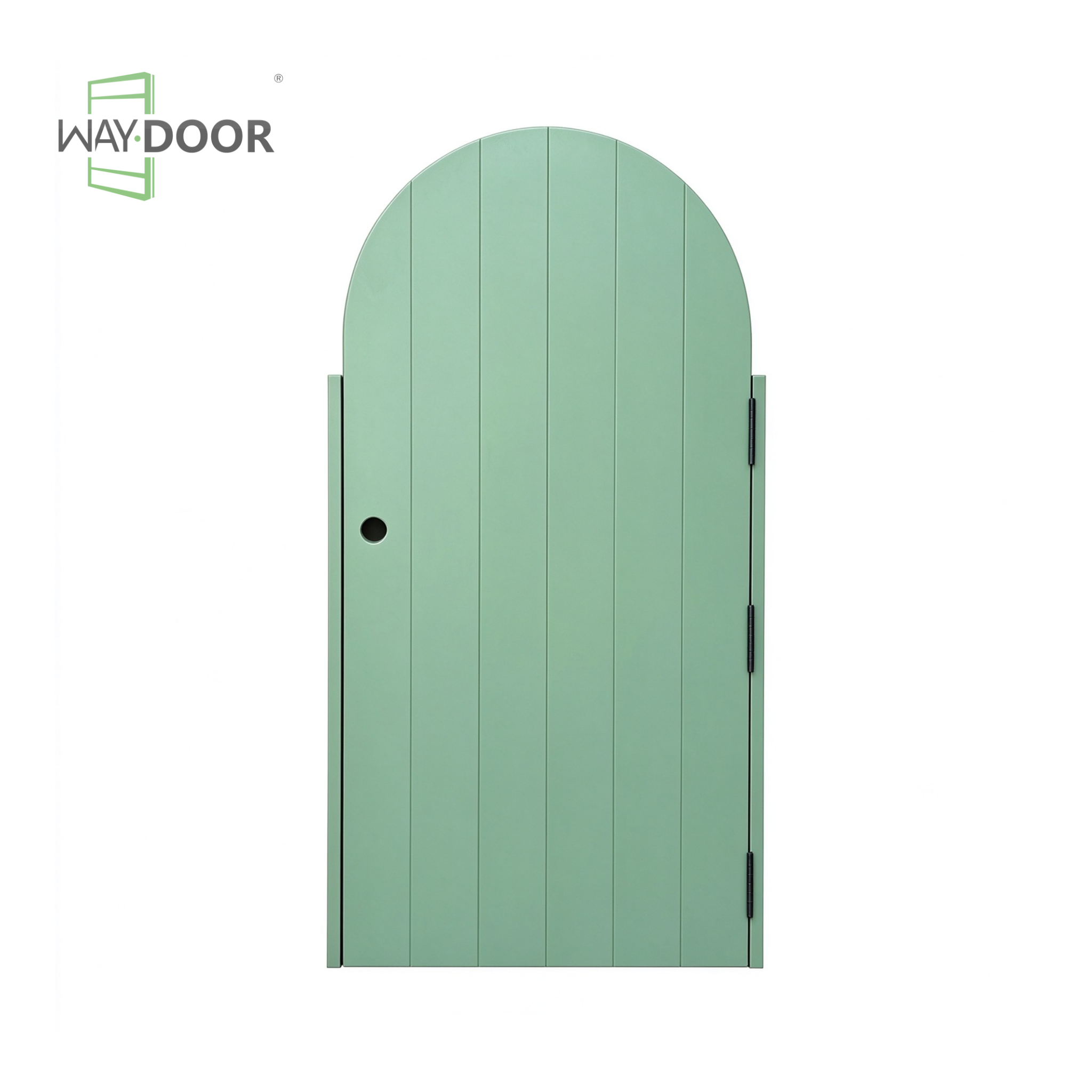 Sage Green Arch Top Shiplap Garden Gate