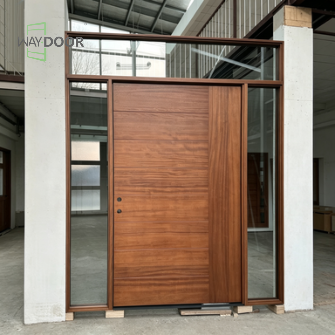 Serene Vista Hidden Pivot Entrance Door