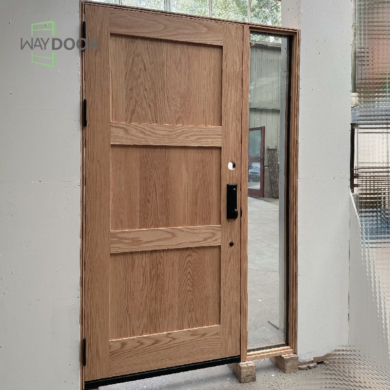 Shaker Solid Wood Entry Door with Sidelight