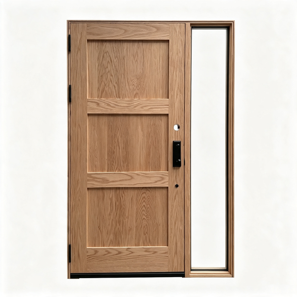 Shaker Solid Wood Entry Door with Sidelight