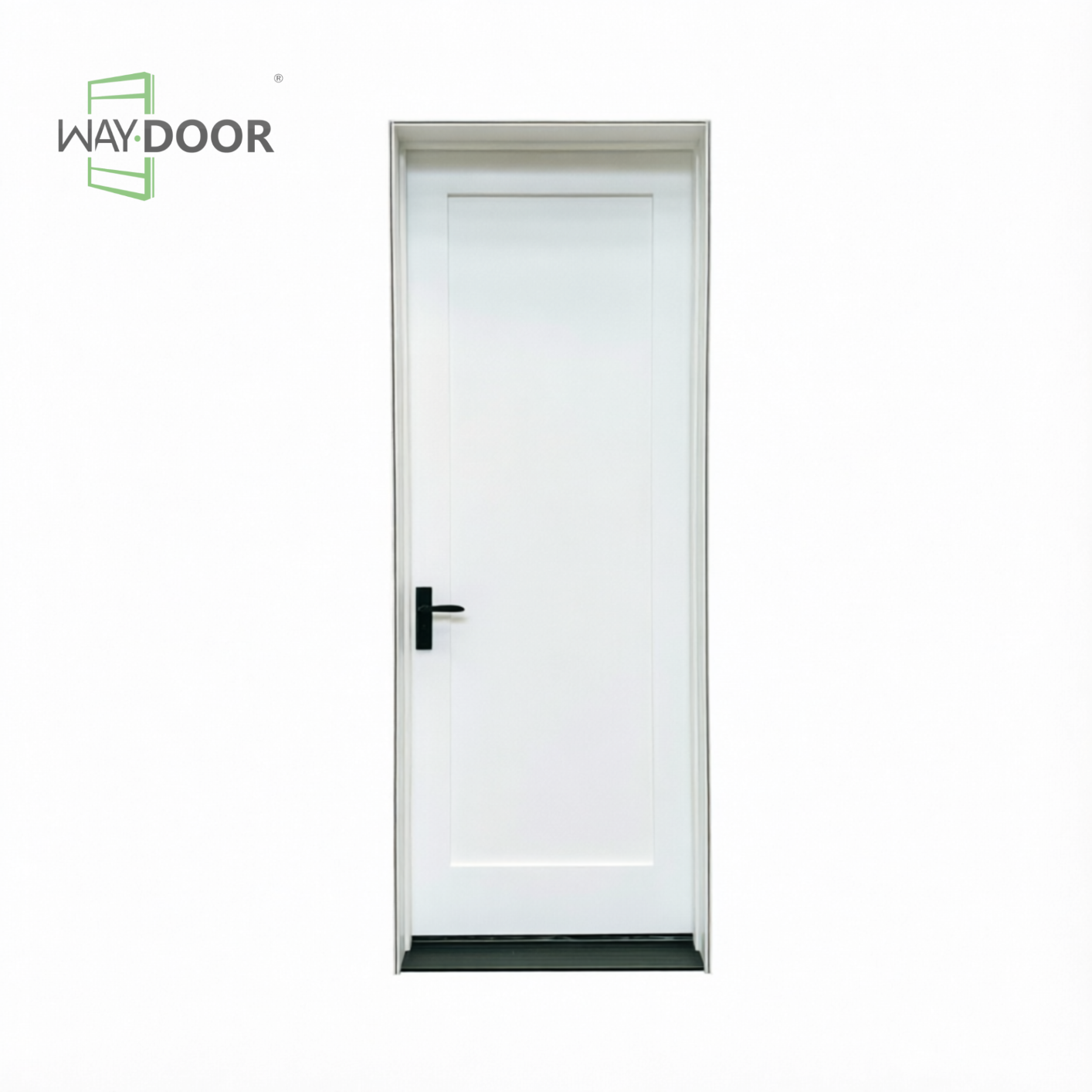 Single Recessed Panel Shaker Solid Wood Exterior Hinge Door