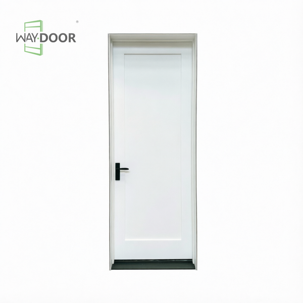Single Recessed Panel Shaker Solid Wood Exterior Hinge Door
