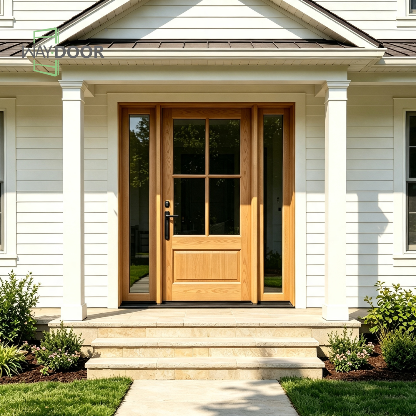 Solid Wood 4‑Lite Sidelite Entry Door