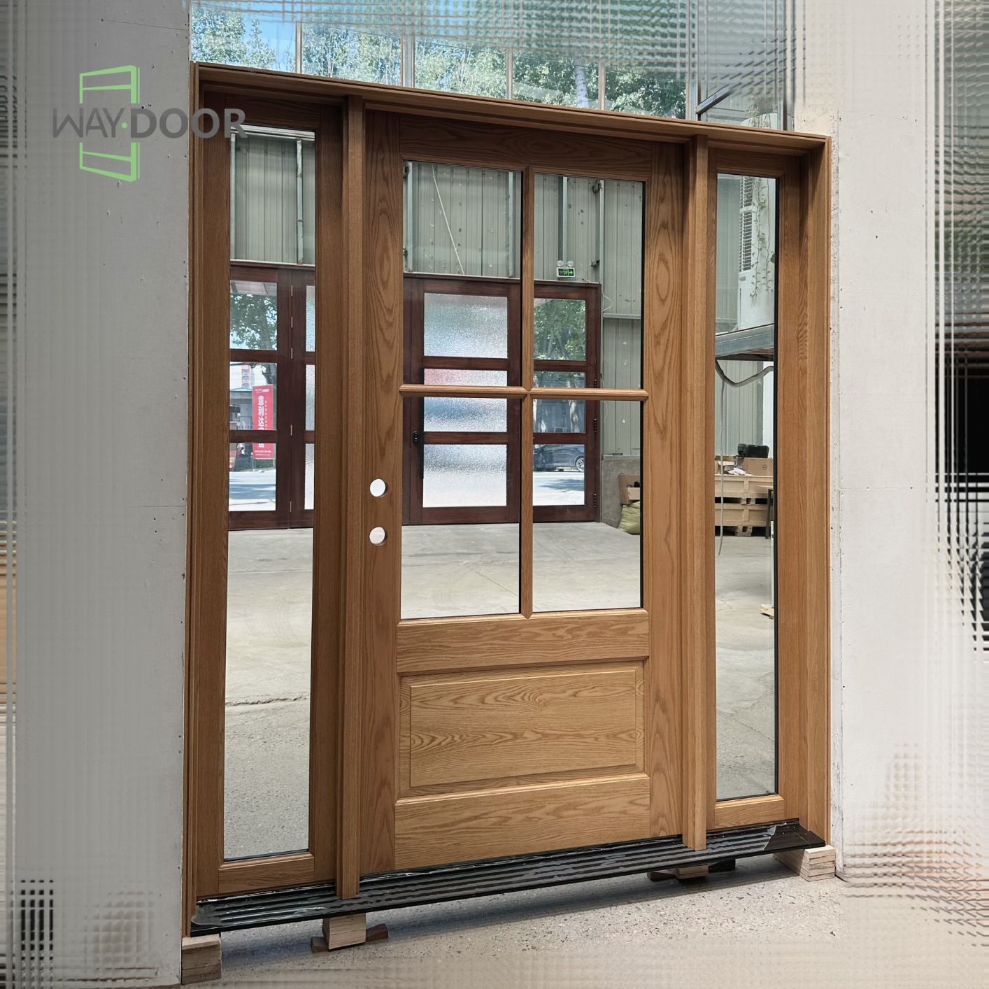 Solid Wood 4‑Lite Sidelite Entry Door