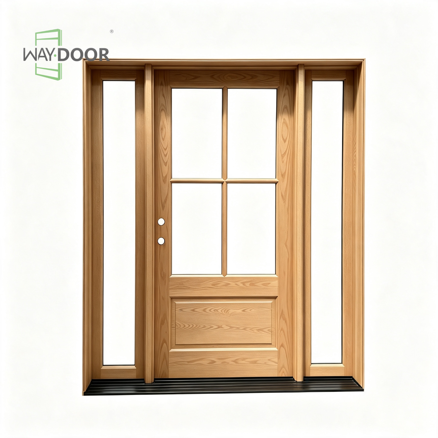 Solid Wood 4‑Lite Sidelite Entry Door