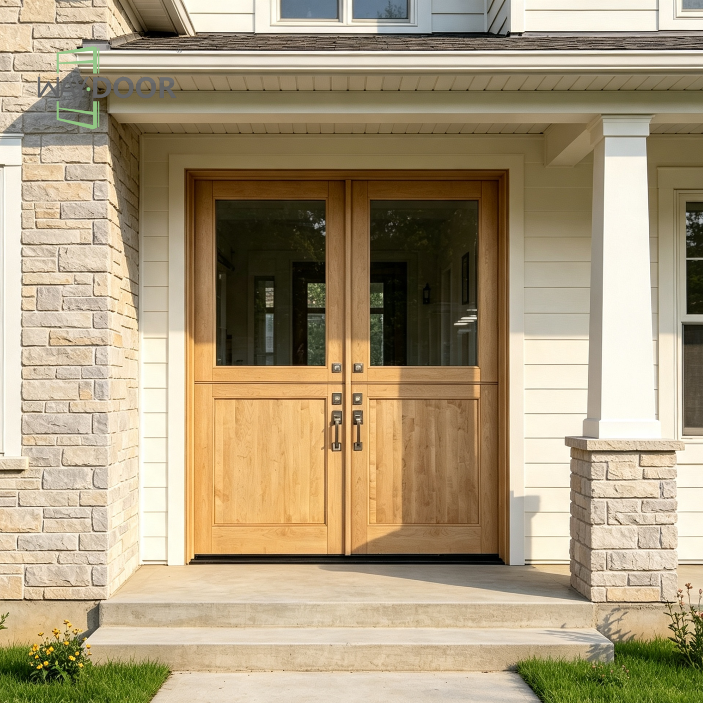Solid Wood Dutch Double Entry Door