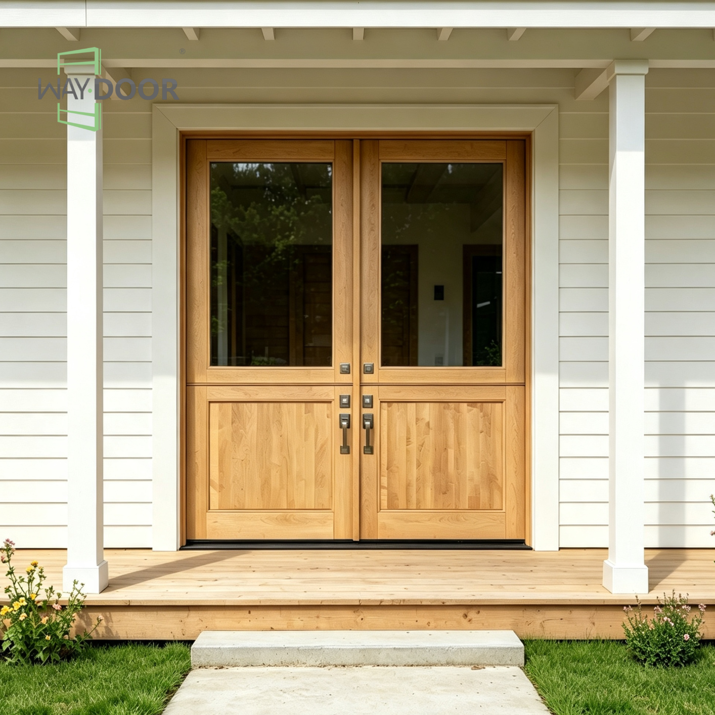 Solid Wood Dutch Double Entry Door