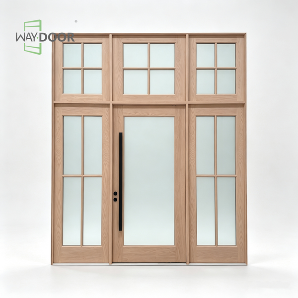 Solid Wood Entry Door with Sidelites and Transom Window