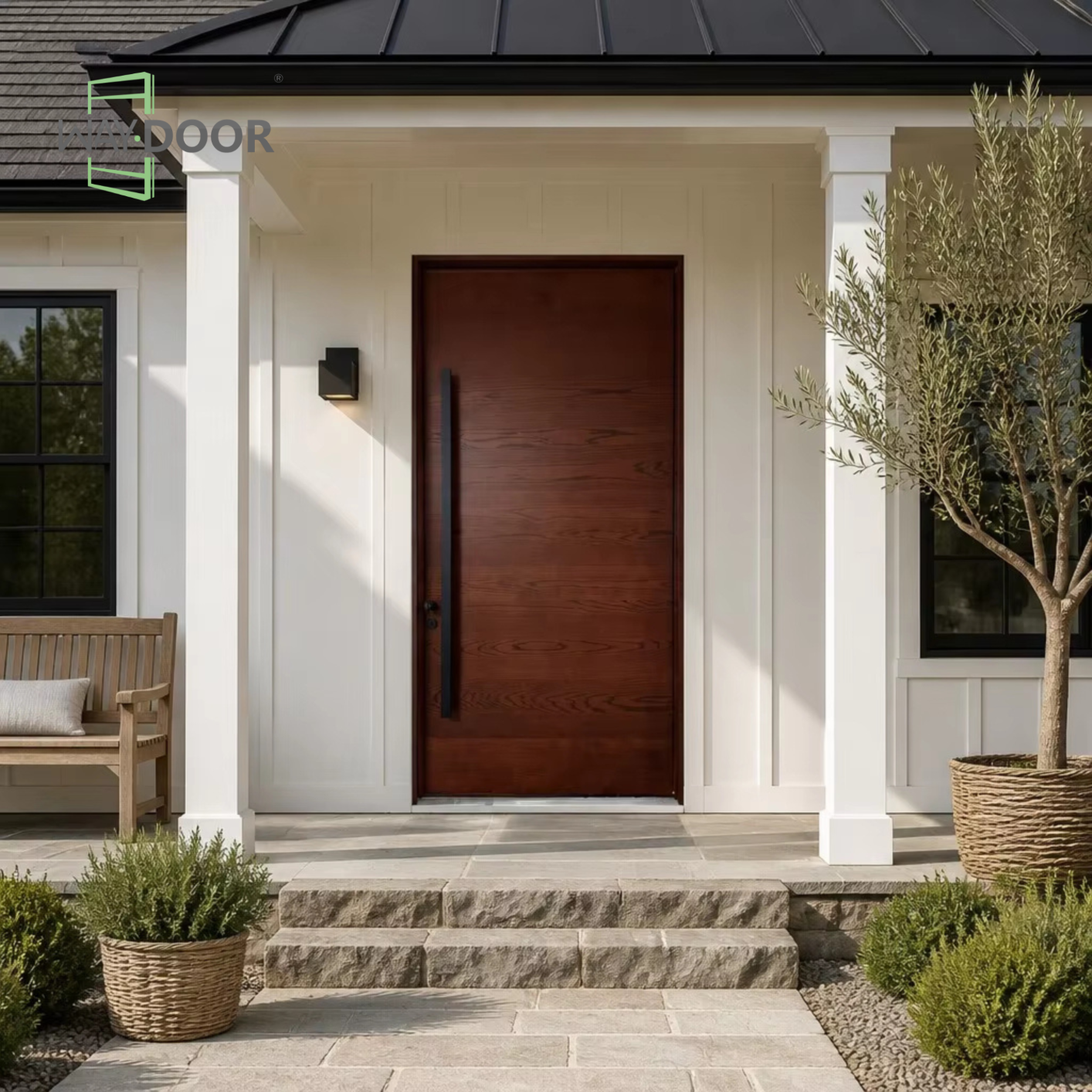Modern Solid Wood Pivot Exterior Door