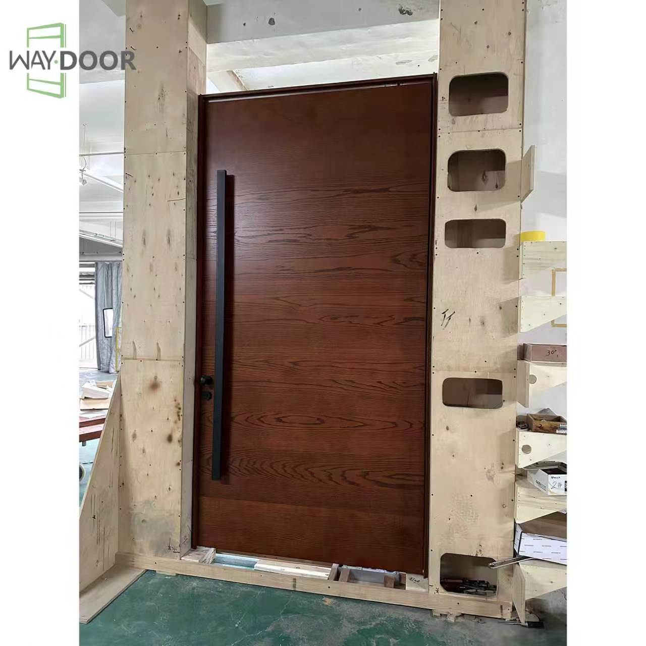 Modern Solid Wood Pivot Exterior Door