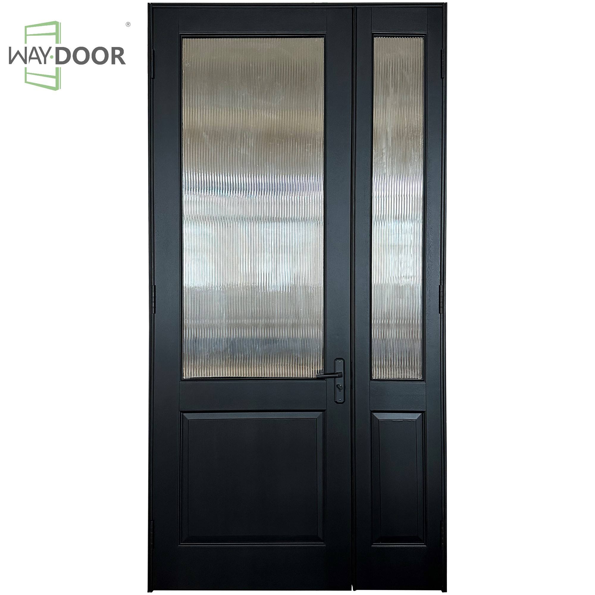 Custom Solid Wood Front Door with Glass Sidelites
