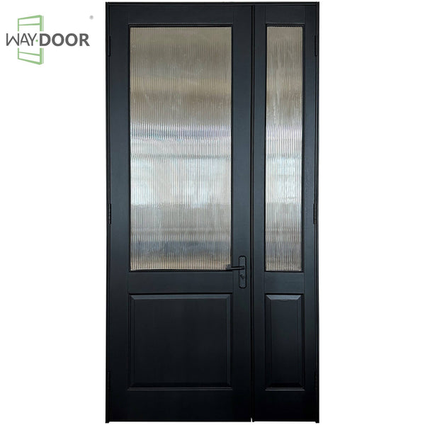 Custom Solid Wood Front Door with Glass Sidelites