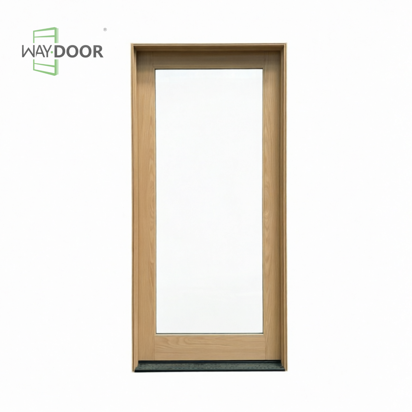 Solid Wood Full‑Glass Hinged Exterior Door