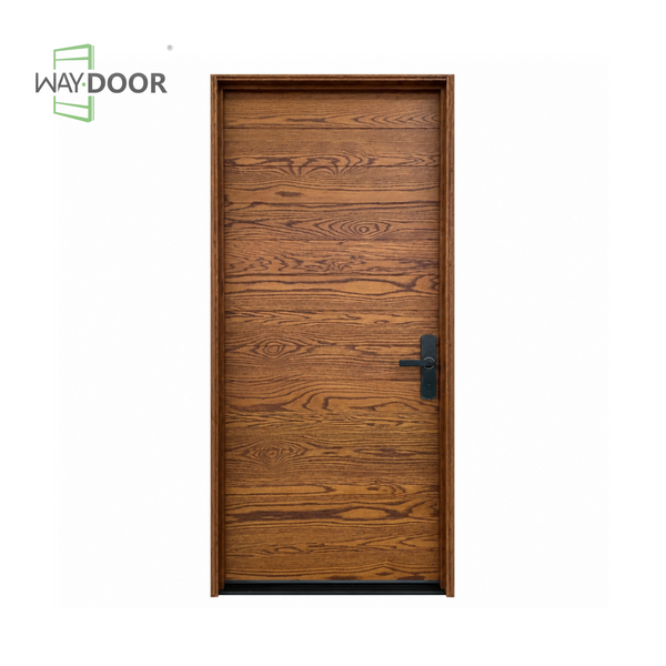 Solid Wood Horizontal Plank Hinged Entry Door