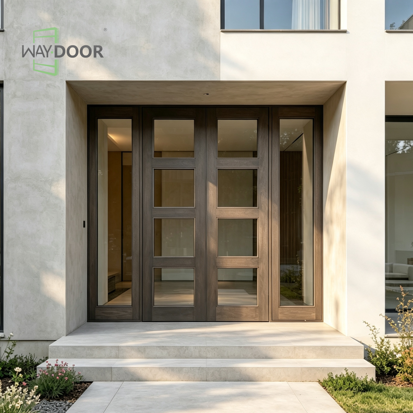 Solid Wood Multi‑Glass Hinged Exterior Door