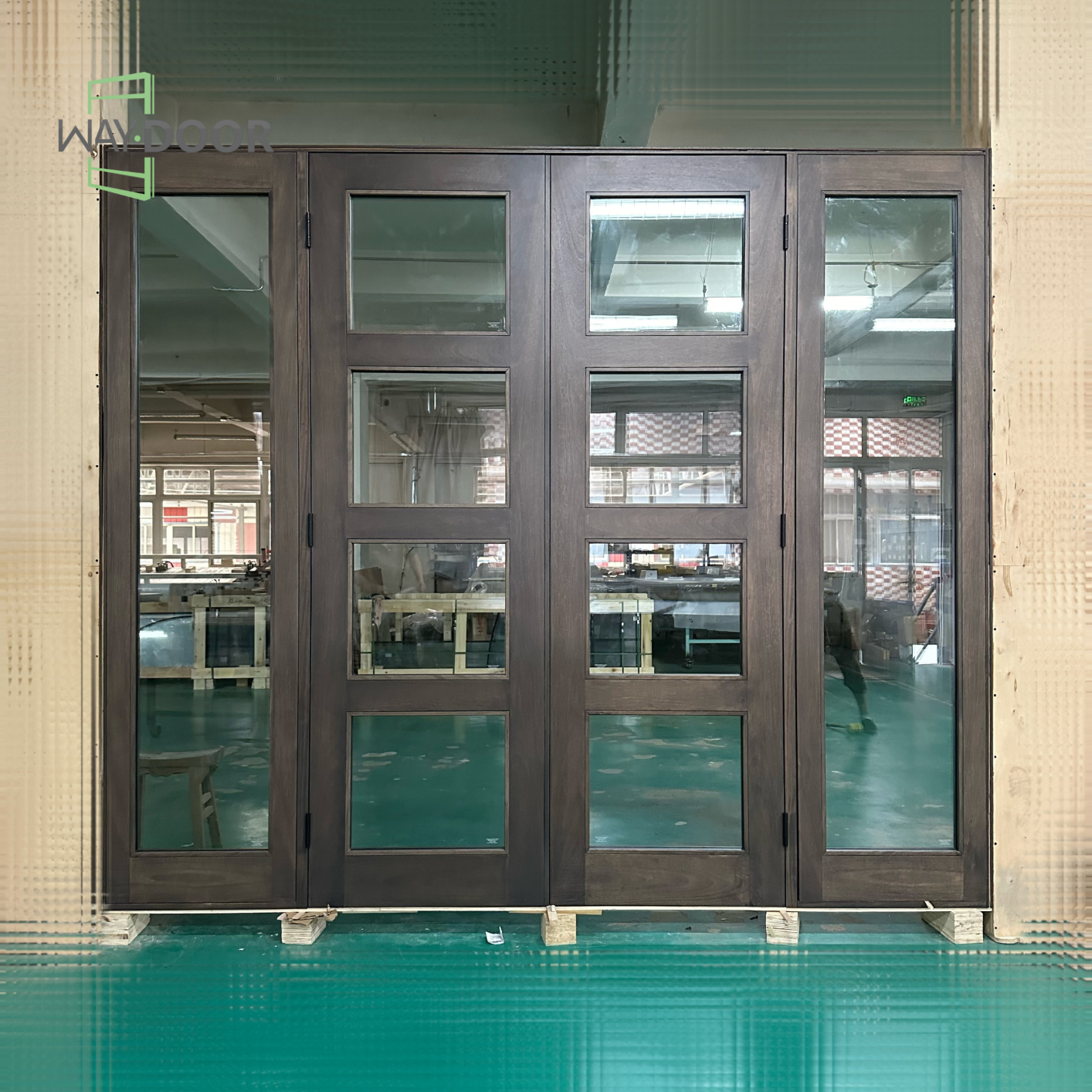 Solid Wood Multi‑Glass Hinged Exterior Door