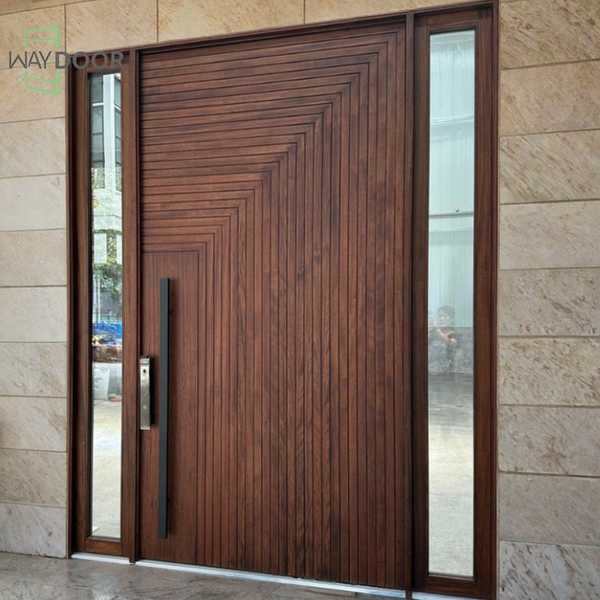 Solid Wood Pivot Front Door with Sidelites