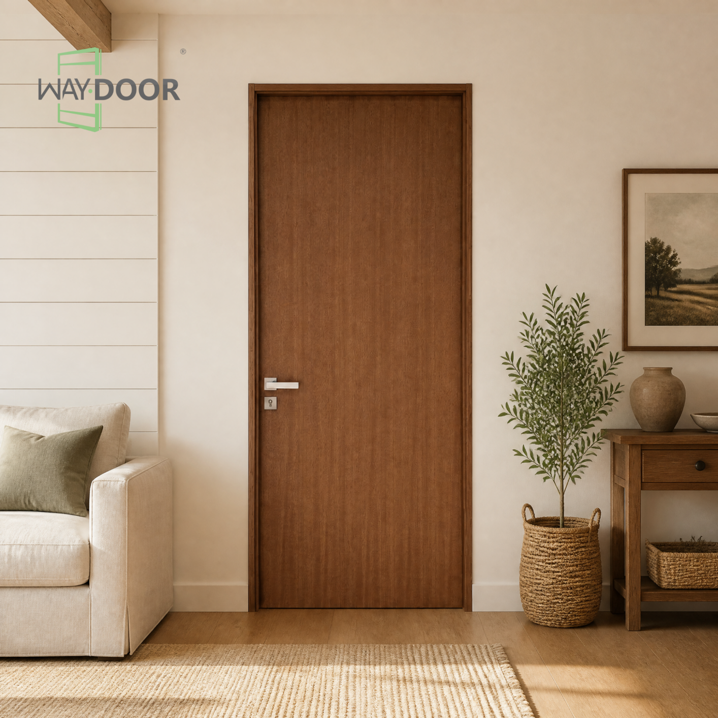 Solid Wood Slab Interior Swing Door