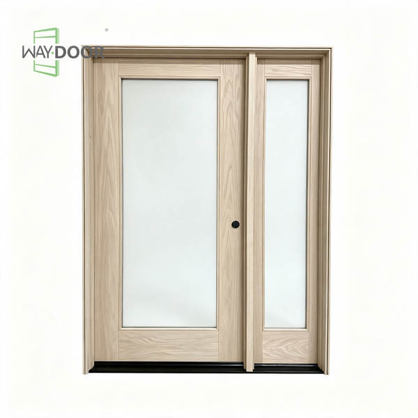 Solid‑Wood Hinged Exterior Door with Sidelite