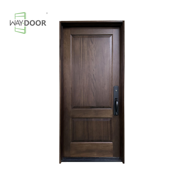 Transitional 2-Panel Solid Wood Hinged Exterior Door