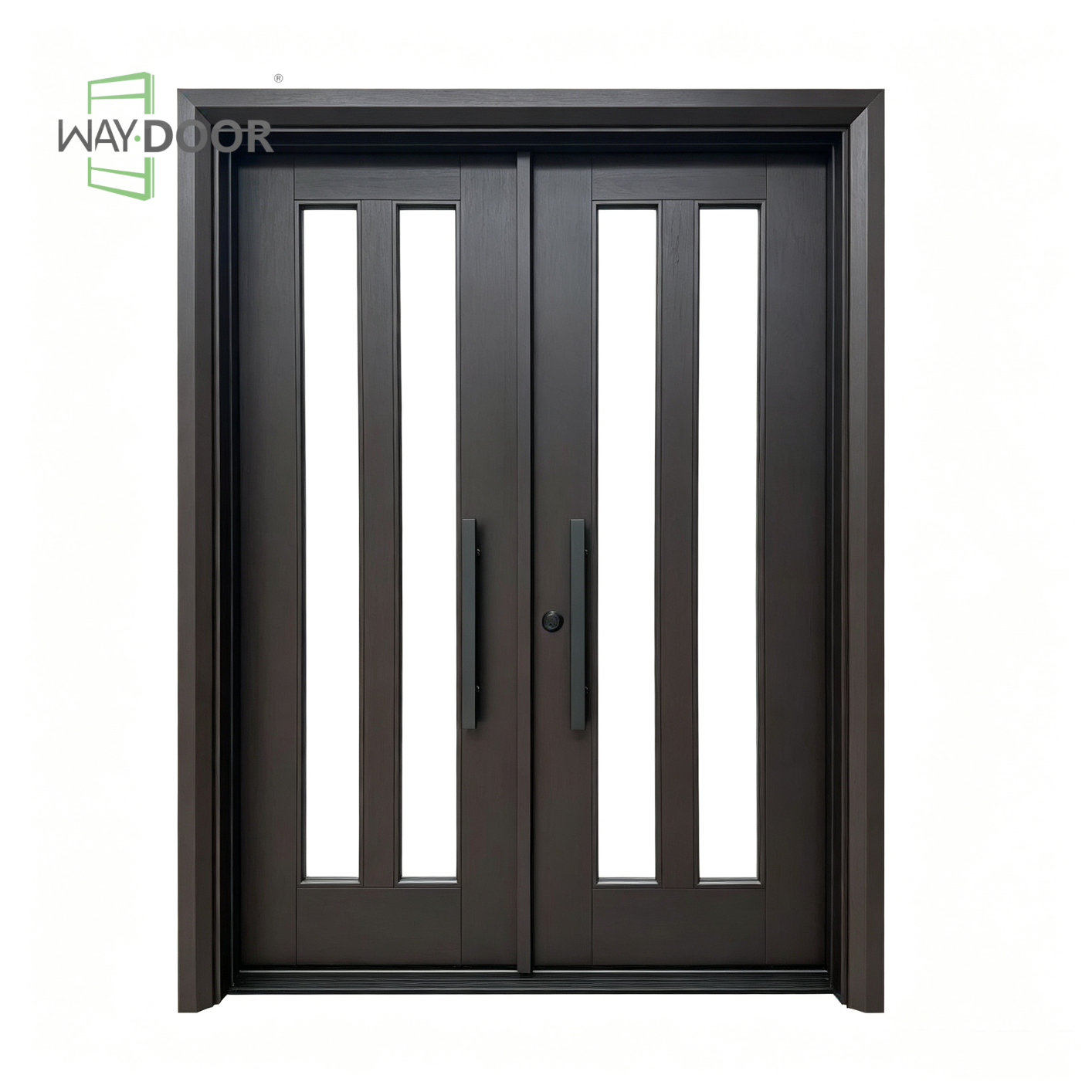 Vertical Glass Double Entry Door