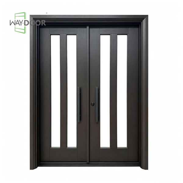 Vertical Glass Double Entry Door