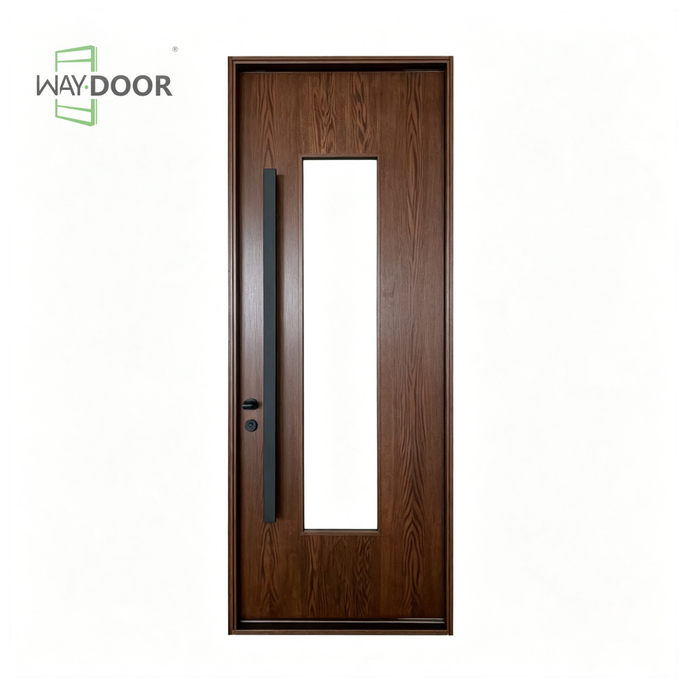 Vertical Glass Solid Wood Interior Hinge Door