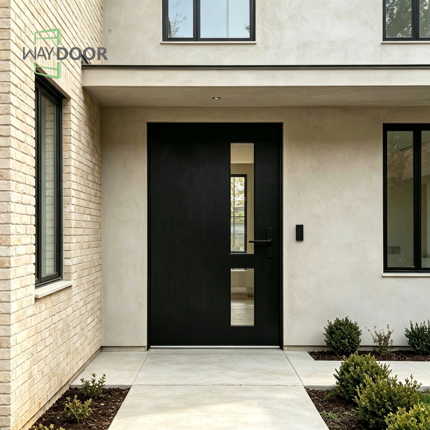 Vertical Lite Solid Wood Pivot Entry Door