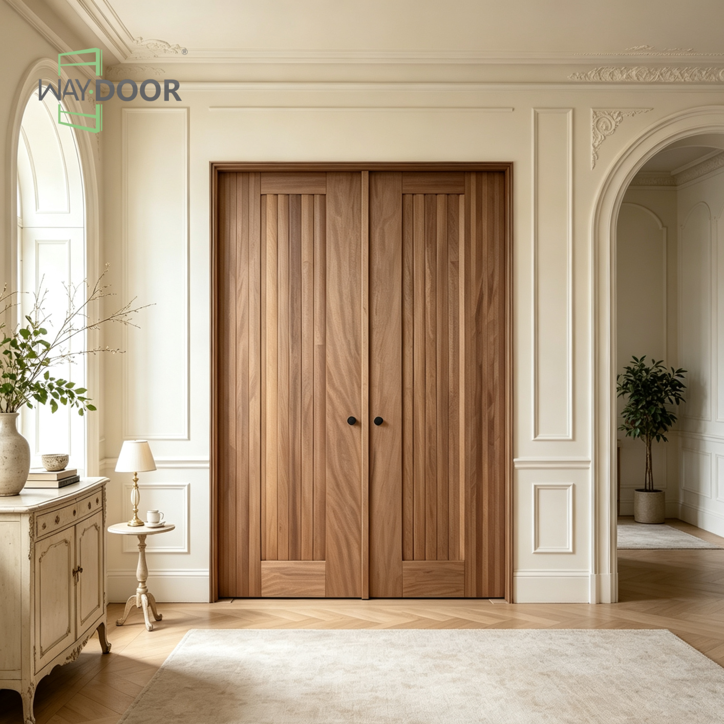 Vertical Panel Double Interior Door