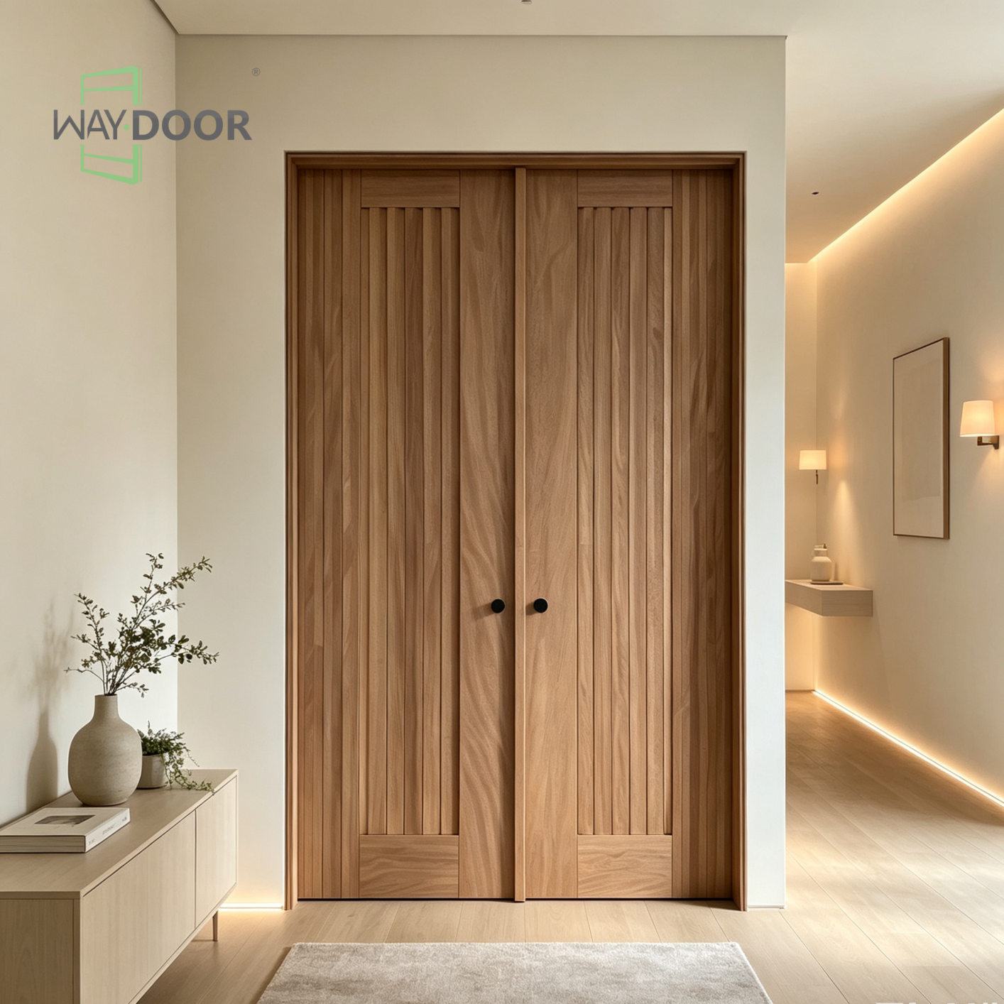 Vertical Panel Double Interior Door