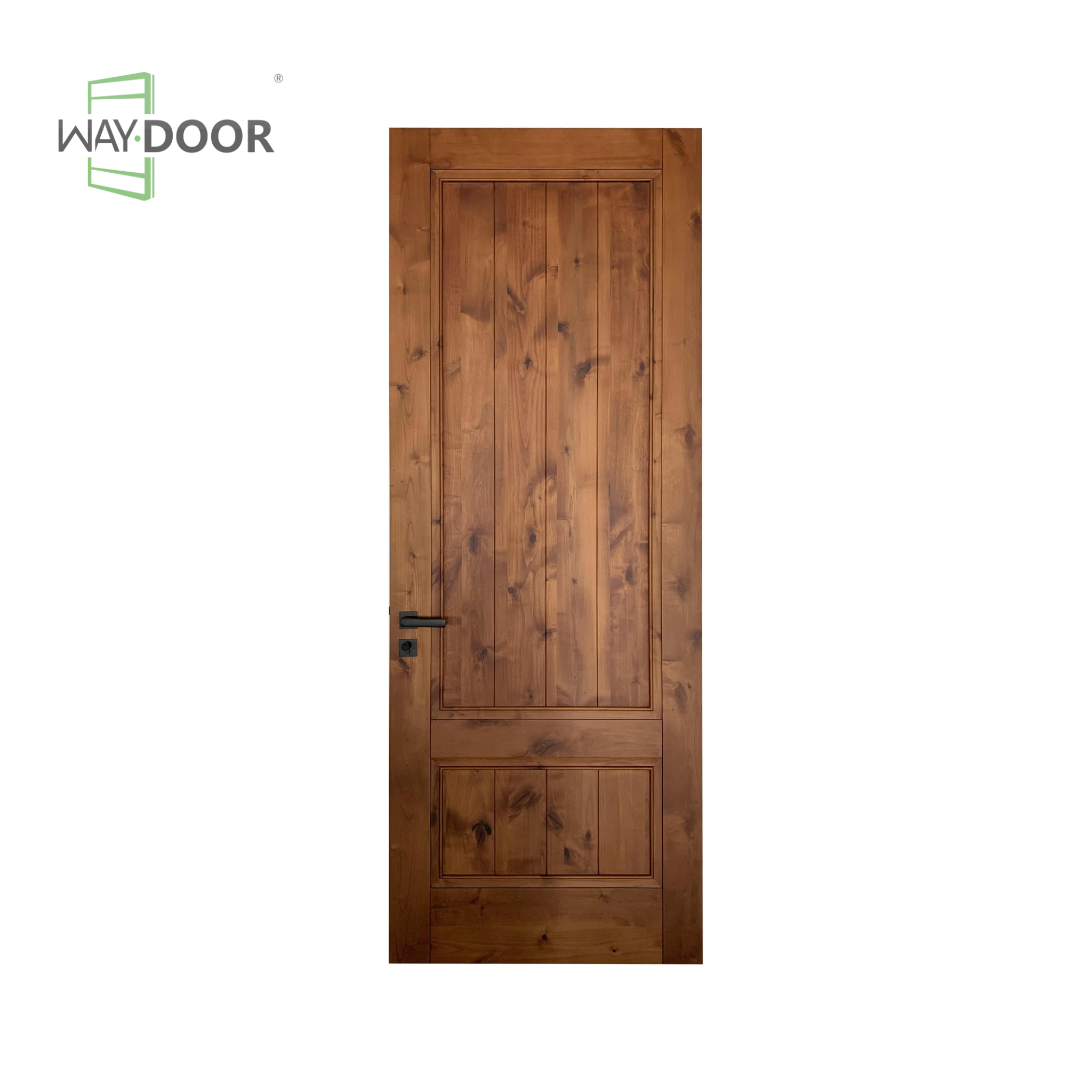 Warm Knotty Alder Rustic Panel Exterior Door